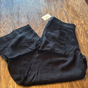 a new day Black Textured Trousers